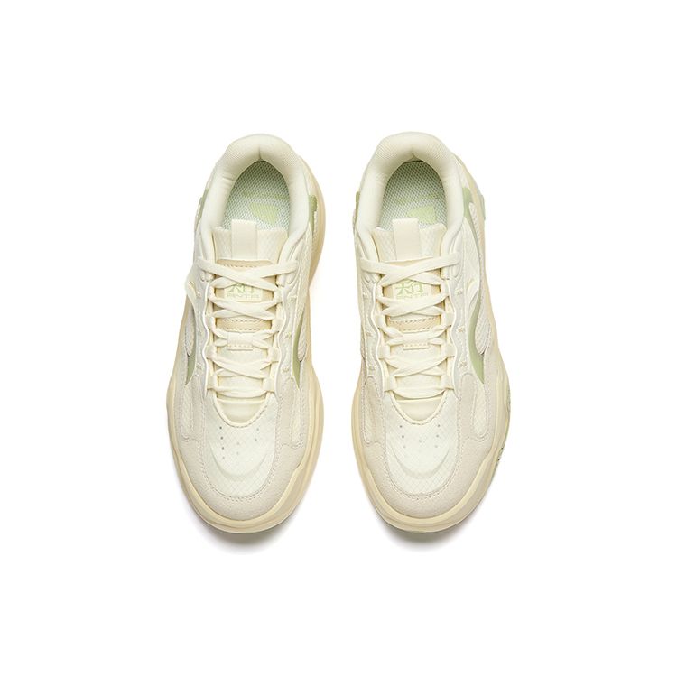 Anta Treading Trendy Versatile Low-Top Sports Casual Shoes Women Sneakers White Yellow Green 122238091R-3