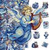 50Pcs/Set The Starry Night . Van Gogh Art Gallery PET Clear Stickers Waterproof DIY Fashion Decals Journal Stickers (2 Styles)