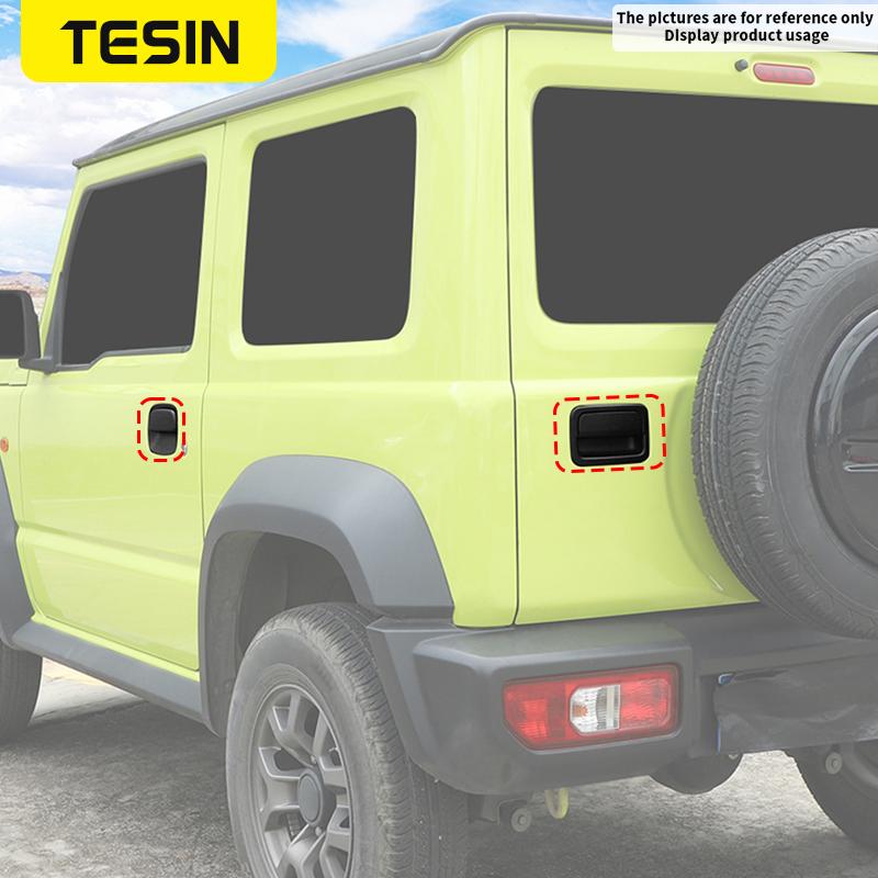 TESIN Car Door Side Rear Tail Door Handle Bowl Trim Cover Fit for Suzuki Jimny 2019-2025 High Brake Light Lamp Cover Accessories