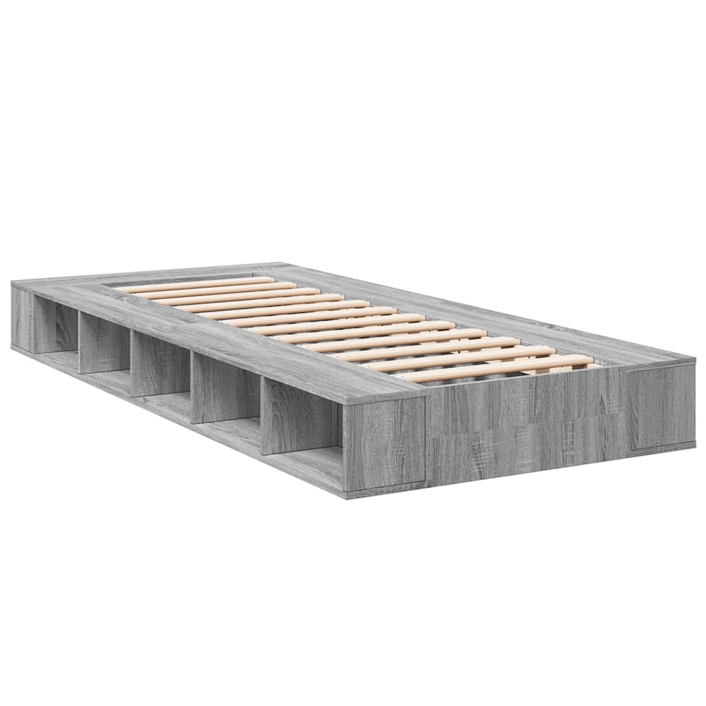 Bed Frame Grey Sonoma 90x200 cm Particleboard