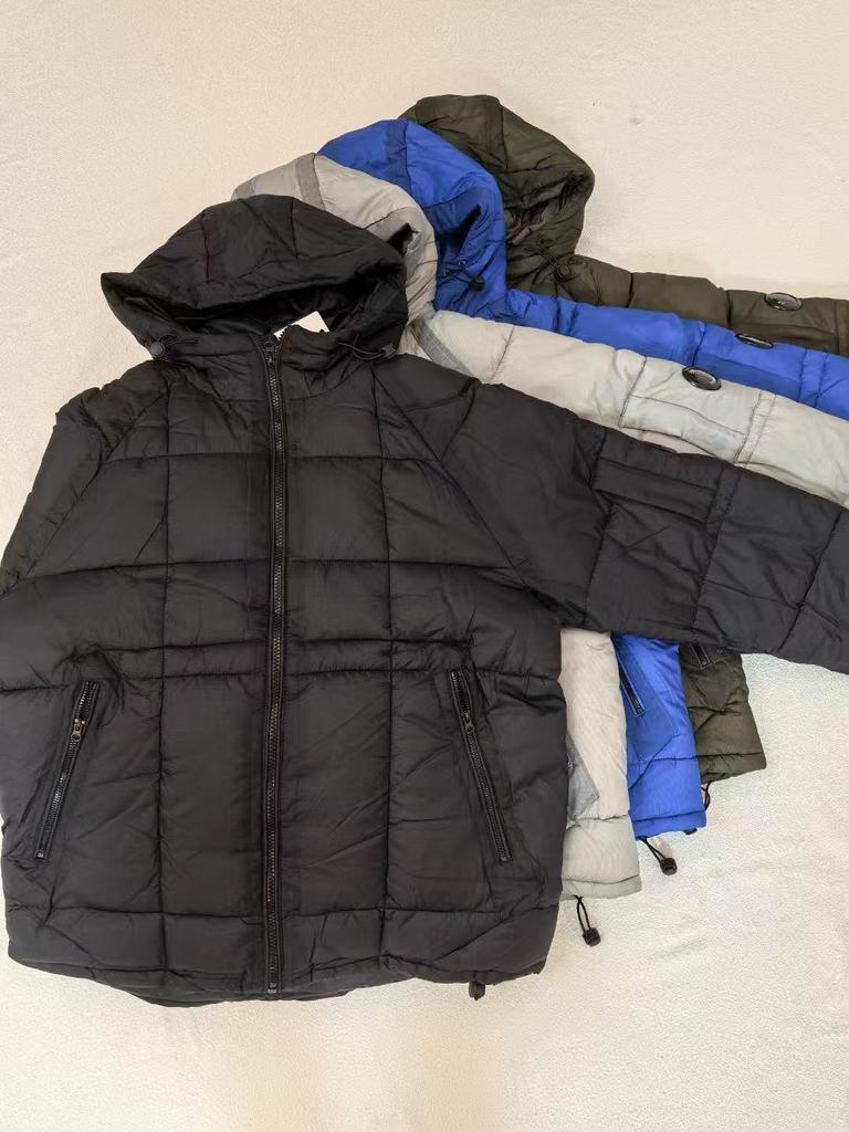 New CP Trendy Outdoor Hooded Patchwork Down Jacket - European/American Winter Warm Coat