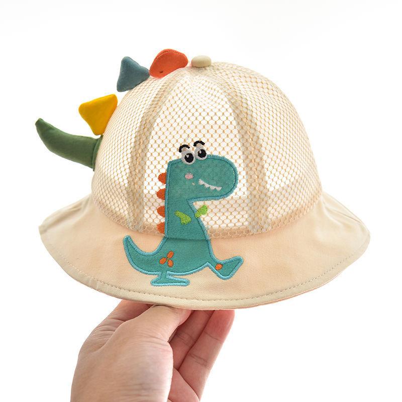 

Dinosaur Baby Sun Hat With Breathable Mesh For Summer Outdoor Play бежевий