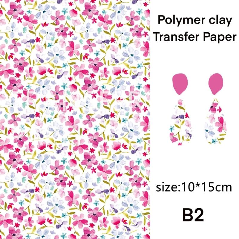 Creative Flower Designs Transfer Sheets Essential Jewelry Making Floral Transfer Sheets for Clay Jewelry Charm