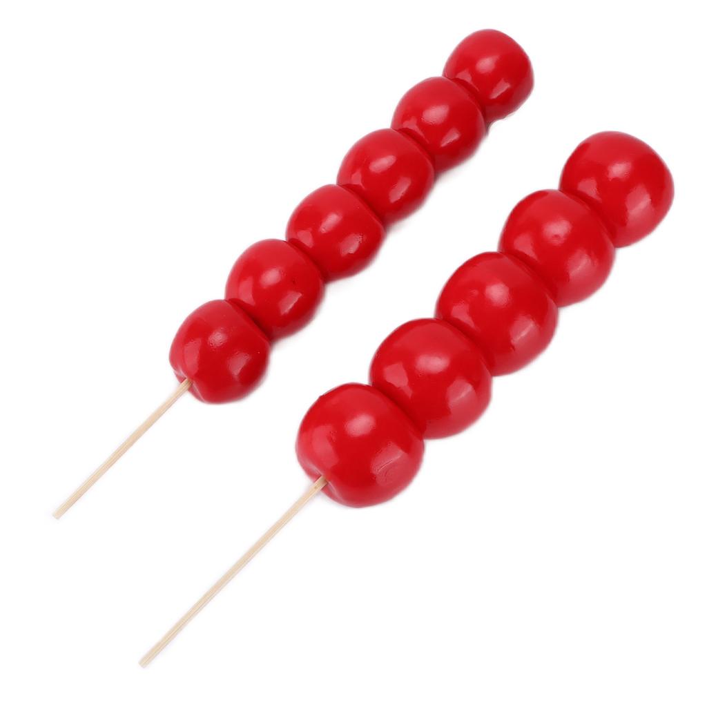 2Pcs SugarCoated Haws Plastic Vivid Miniature EcoFriendly Dollhouse Food Candied Haws for Kitchen