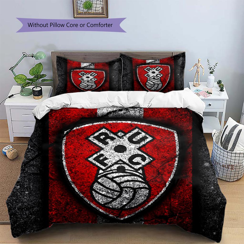 Rotherham United Badge Pattern Bedding Home Decoration Birthday Gift (1 * Duvet Cover + 2 * Pillowcase, Without Core)