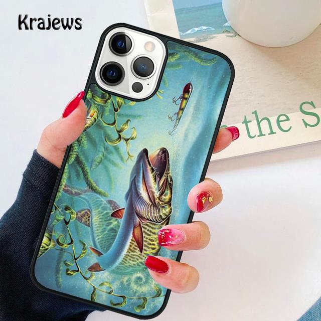 Bass FISHING FISH Soft Phone Case Cover For iPhone 17 Air 16 15 14 Plus 12 13 Pro Max Coque Shell Fundas
