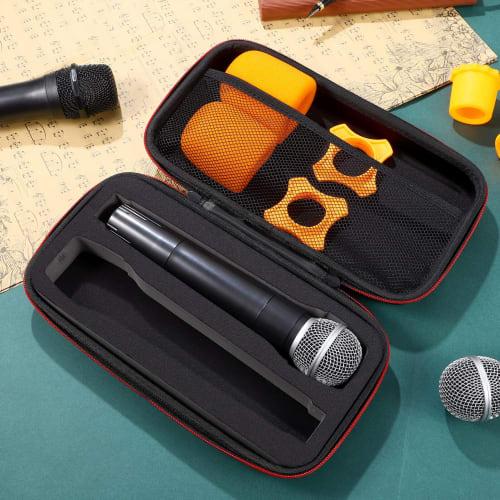 STOBOK Wireless Microphone Organizer, EVA Microphone Case Storage Bag with Rich Sponge for Travel