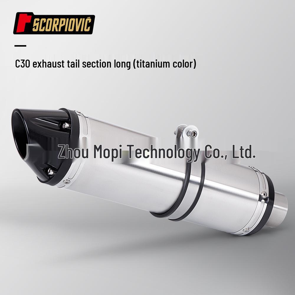 Carbon Fiber Exhaust Pipe for Z400 450SR - SC Mid-Rear Single Swingarm, Long/Short Styles