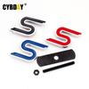 S Chrome Metal Car Front Hood Grille Emblem Badge Rear Trunk Car Stickers Car Styling