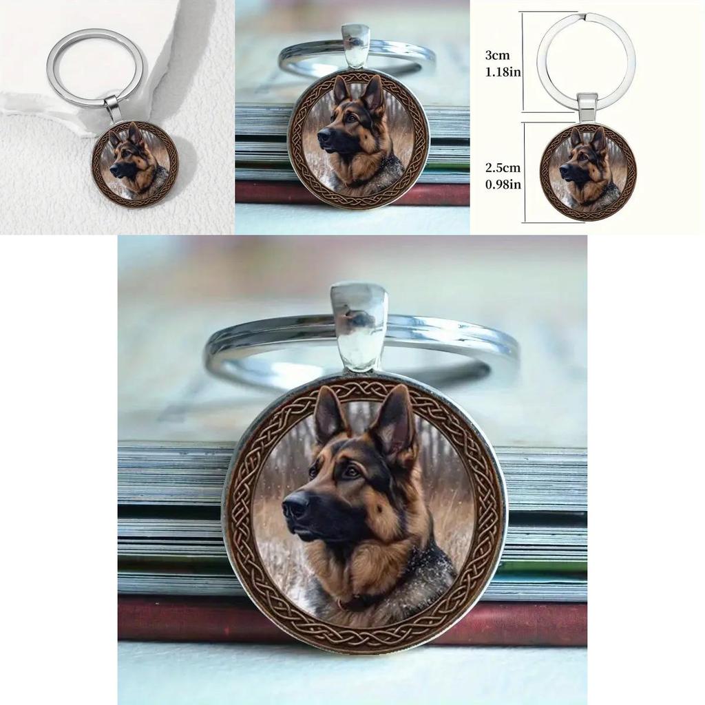 German Shepherd Dog Keychain With Zinc Alloy Material For Gift And Key Organizer
