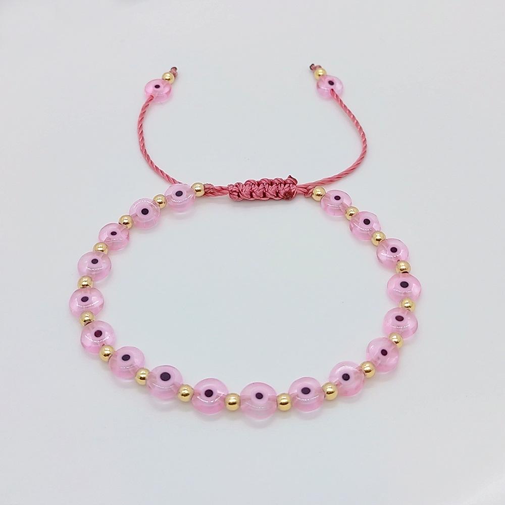 18K Gold-Plated Evil Eye Copper Bead Bracelet