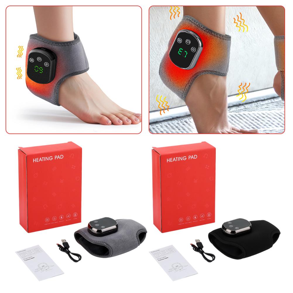 Heated Ankle Massager Hot Compresses Vibration Massage Breathable Material Cold Feet Warming Wrap USB FootAnkle Joint Protection