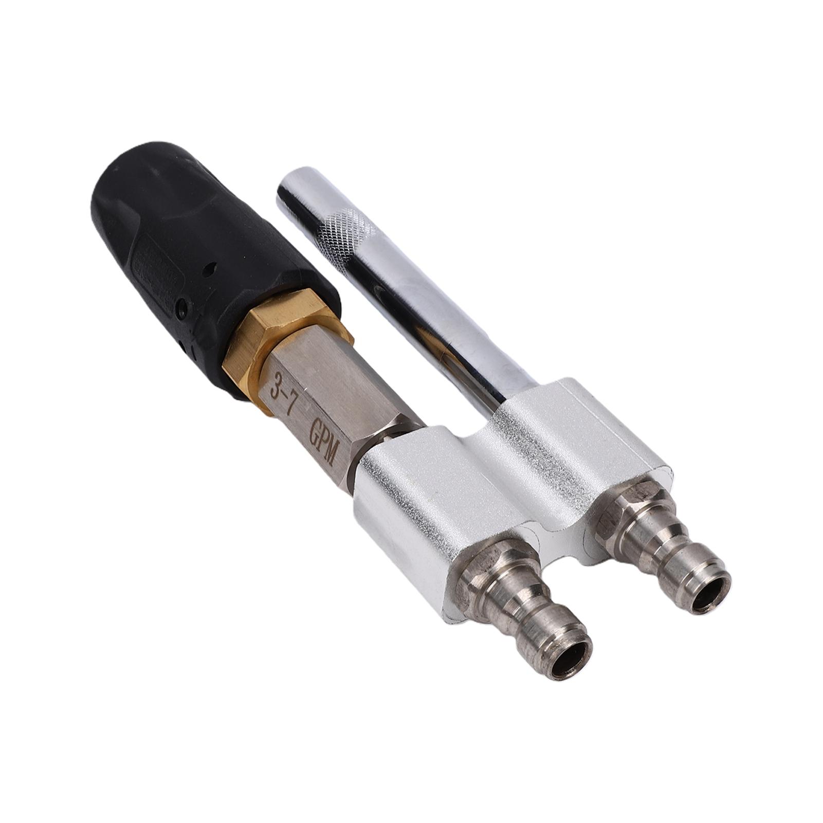 Verstelbare Downstream Zachte Wasmondstuk 2-in-1 Lange Reach Zeep Draaimondstuk 0 tot 60 Graden Spuitpatroon met 1/4 Inch