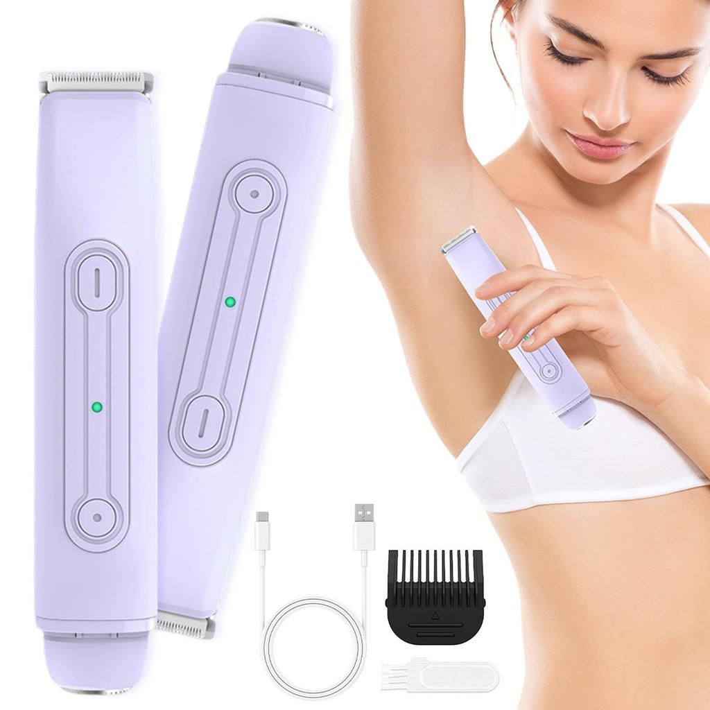 Bikini For Women, 2 In 1 Head Electric Shaver For Women, Cordless Body Hair & Facial Hair Remover For Bikini Underarm Leg Arm, Wet &