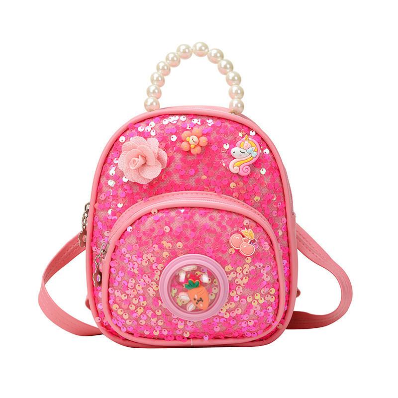 Fashionable Kids School Bag With Floral Elements And Adjustable Air Cushion Straps
