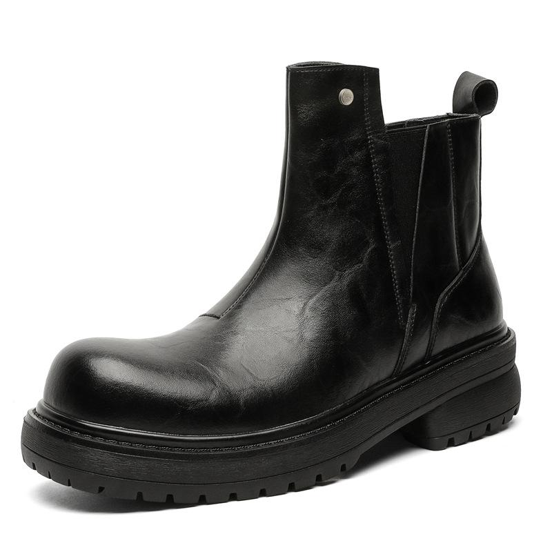 

British style thick heel side zipper fashion Martin boots 2025 spring and summer new trendy cool and comfortable fashion boots 44125-J 38 чёрный