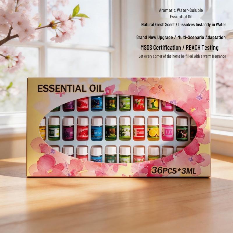 12 Scents Water-Soluble Essential Oils Set - 12x3ml Bottles for Home Aroma