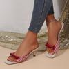 Sapatos de Design Xadrez Retro com Laço Chinelos Salto Gatinho Estilo Francês Sapatos Peep Toe Cor Mista Doce e Fofo Sapatos de Vocação Femininos