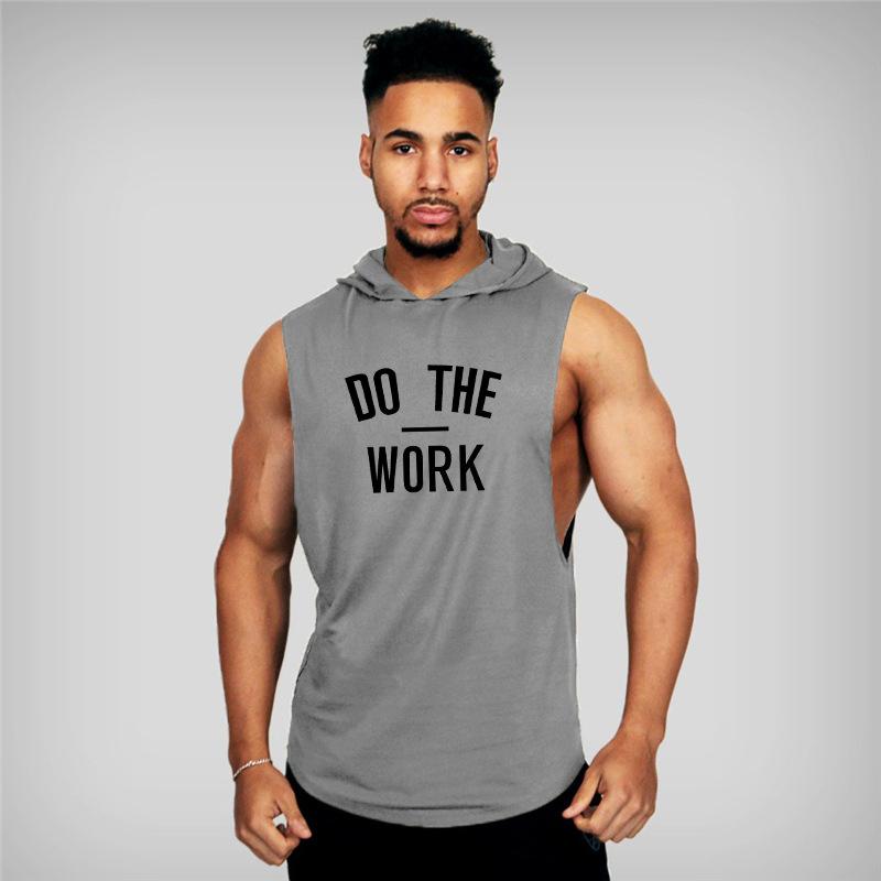 Neue Sportweste Herren Lose Sommer Reine Baumwolle Fitness Und Bodybuilding Schnell Trocknend Ärmelloses Schulterfreies Weißes Basishemd Ärmelloses T-Shirt