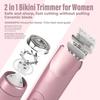 Women Electric Shaver Double Heads USB Rechargeable Waterproof Portable Face Body Bikini Area Arm Leg Hair Removal Epilator Razor Trimmer
