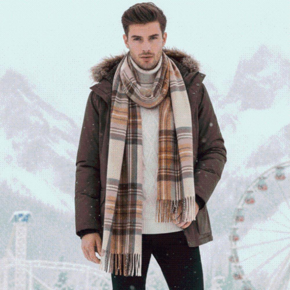 Plaid Cashmere Neckwear Classic Gingham Shawls Warm Stoles Tartan Mufflers Party