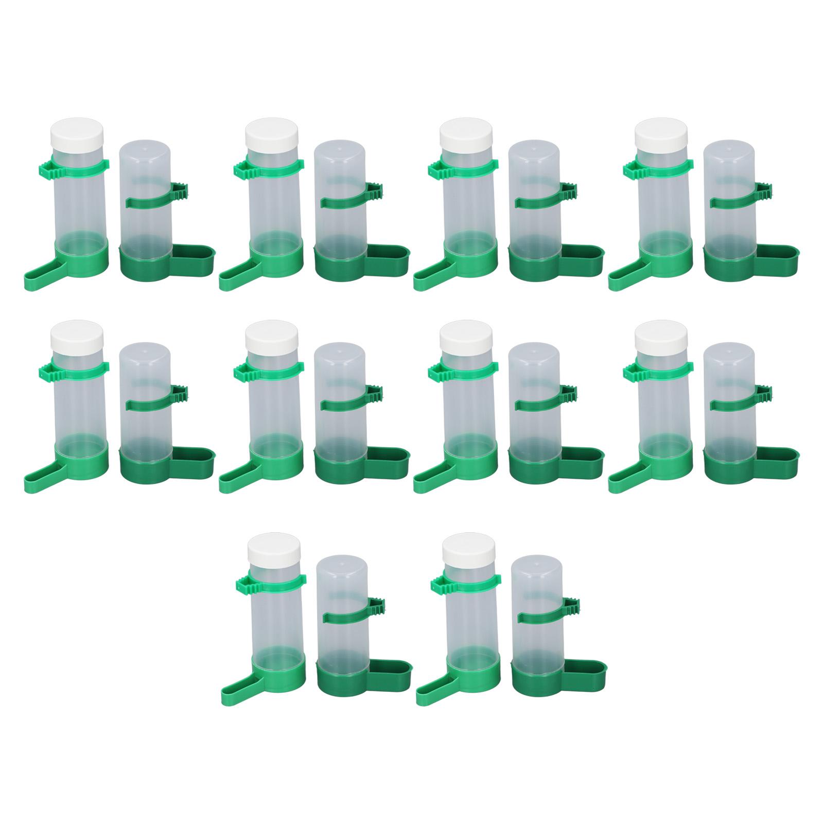 

10 Set Bird Cage Water Feeder Set 140ml Water Dispenser and 150ml Bird Food Feeder with Clips for Pet Birds Parrorts