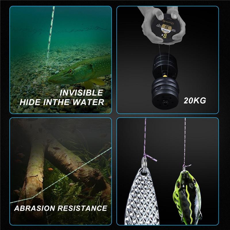 חוט דיג 8 גדילים באיכות גבוהה 150M 350M 550M חוטי דיג חד קלוע חזק קלוע PE