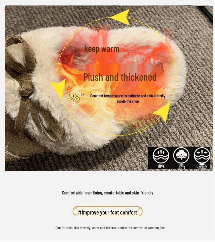 2025 Autumn/Winter Women's Fleece-Lined Birkenstock Toe Slippers – Warm, Furry, Versatile Outdoor Casual Footwear