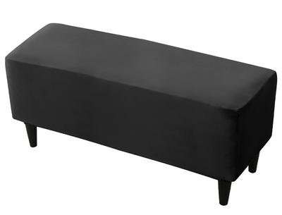 Cover For Double Bench, Footrest Pouf, Velvet, Black