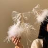 Princess Party Birthday Hat Feather Bow Hair Clip for Women - Photo Prop Headwear