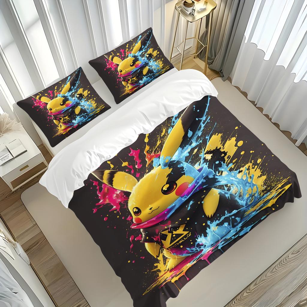 Electric Mouse Anime Carton Comfortable Quilt Cover Polyester Duvet Printed Warm Comforter Beding Children's Gift Various Sized Dimensions Available