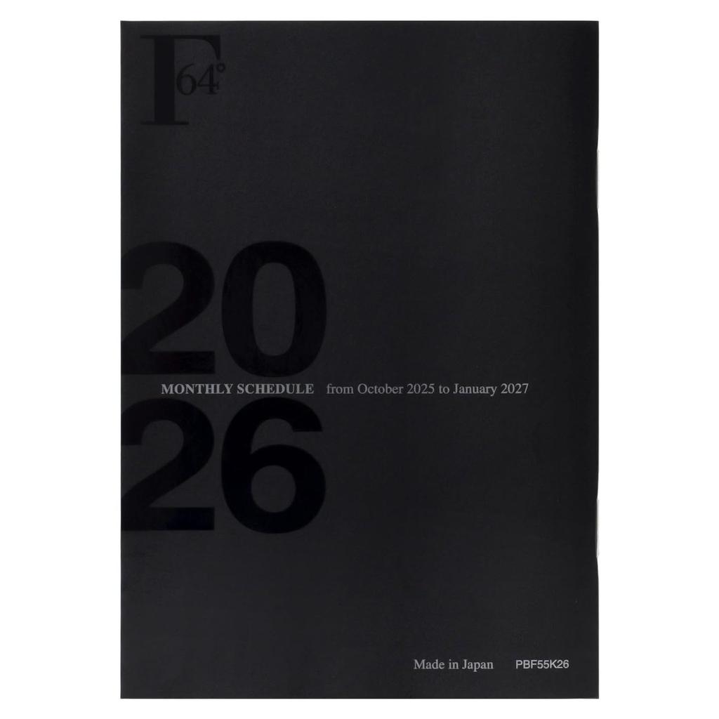 Kyokuto FOB COOP 2026 Monthly Planner A6 Mini Diary Notebook Black October 2025 Start PBF55K26