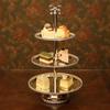 European Style 3-Tier Silver Bow Cake Stand