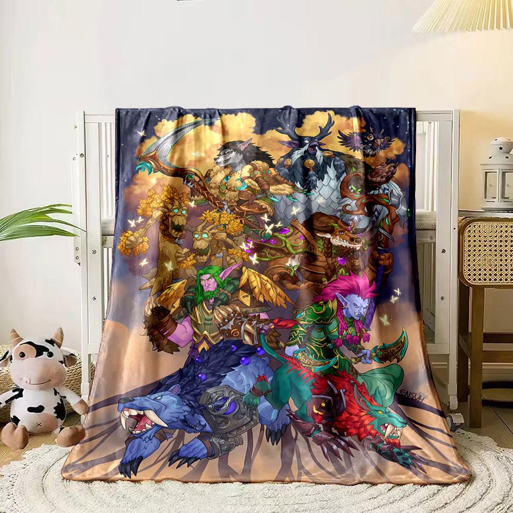

Fantasy-themed characters with nature motifs and animal companions. for all seasons blanket lunch break throw gift 80cm x 120cm