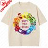 Camiseta Happy Tree Friends Estilo Kawaii Lindo Abrazos Dibujos Animados Gráfico Manga Corta Camiseta Oversize Casual Divertido Ropa Y2k