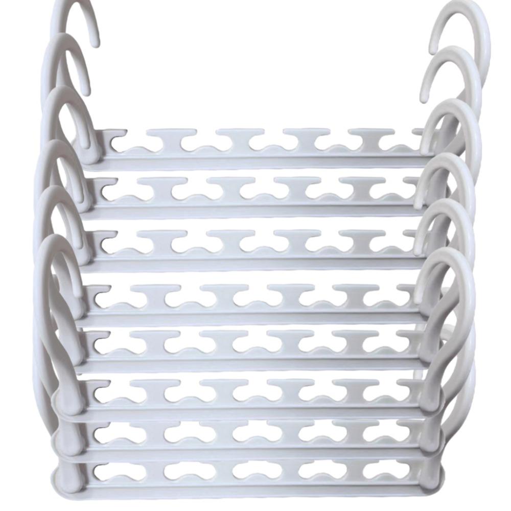 

8PCS Multi-Functional Closet Organizers Portable Storage Hangers Space Saving Hangers Dorm Room білий