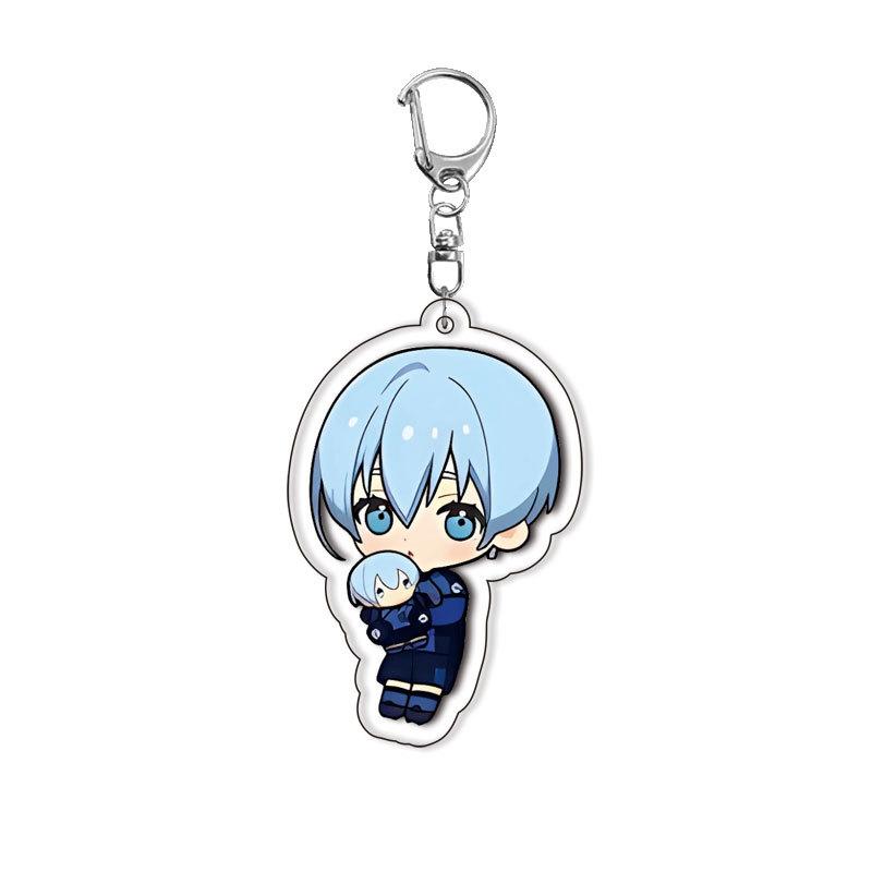 8Pcs Blues New Locked Character Hyouma Chigiri Sae Itoshi Ryusei Shidou Hugging Series Acrylic Keychain Toy New Bag Keyring 5cm