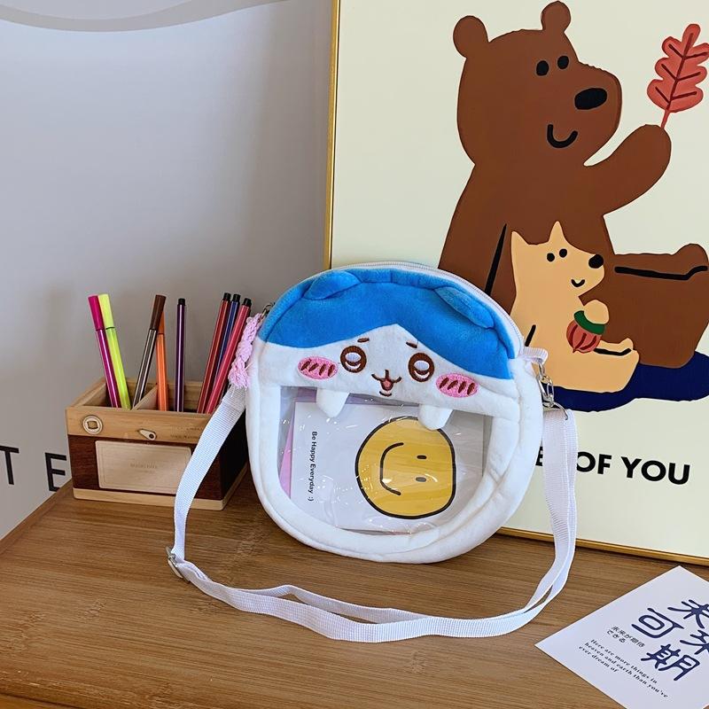 

Новая милая плюшевая мультяшная кукла-сумка женская двухмерная вышивка плюшевая сумка-боль легкая наплечная сумка-мессенджер one size fits all синий