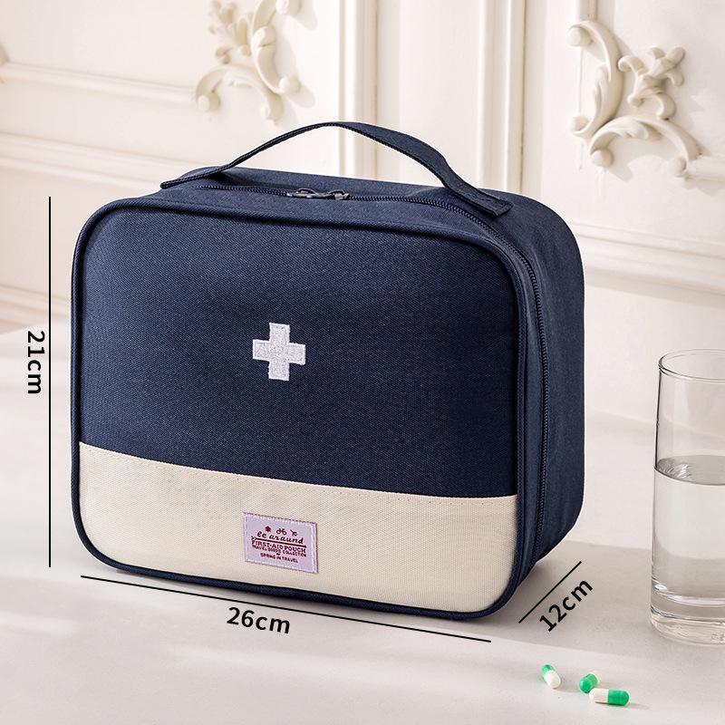 Portable Oxford Cloth Medicine Bag - Large Capacity Folding First Aid Kit & Multi-purpose Storage