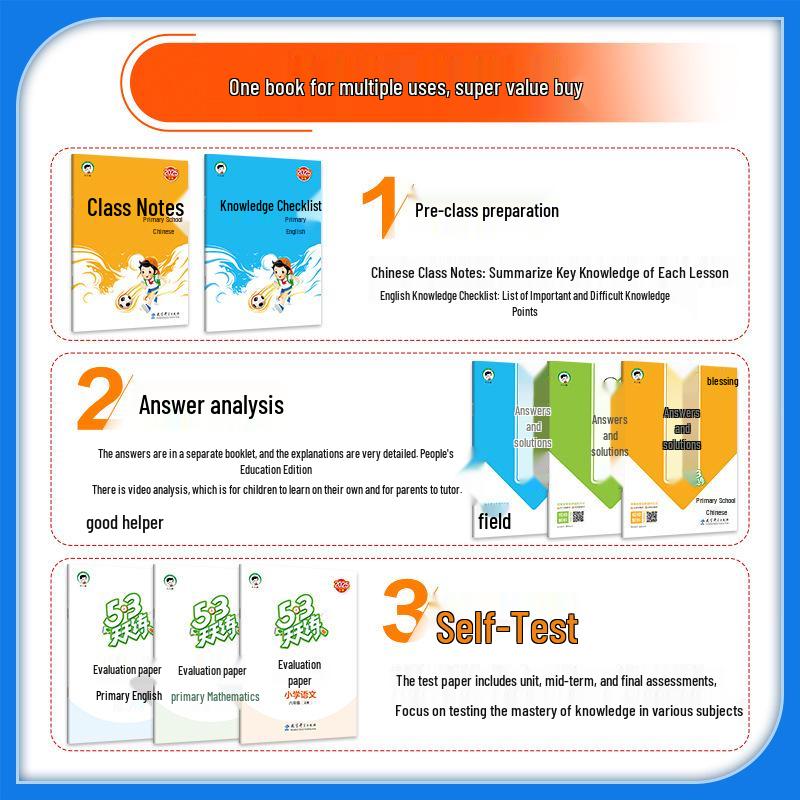 53 Everyday Practice Workbook: Autumn First Semester for Grades 1-6 in Language, Mathematics, and English