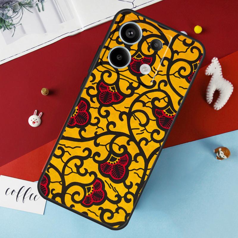 African Wax Pattern Fabric Case For Xiaomi Redmi Note 14 12 11 10 13 Pro 15 Pro Plus Redmi 15 14C 10C 12C 13C 15C Cover