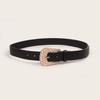 Classic Fashion Casual Leather Belt For Women With Pearl Decor For Spring