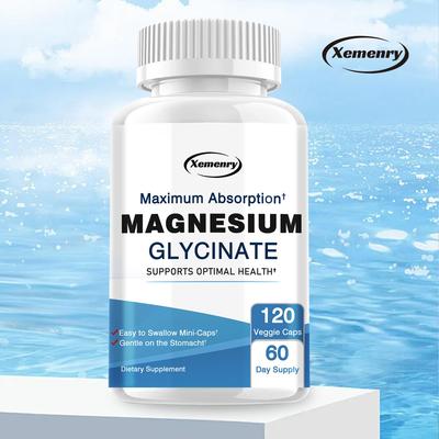 Glycinate de magnésium 600 mg - Calme, Stress, Crampes aux jambes, Soutien du sommeil, Santé osseuse