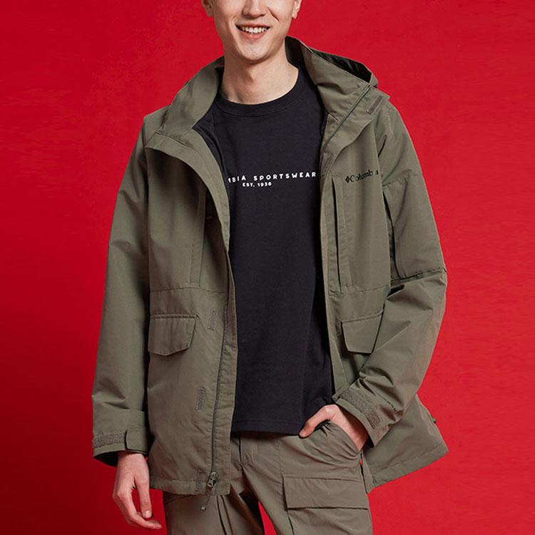 Columbia Outdoor Waterproof Hooded Jacket Men jackets Army-Green WE9012-397