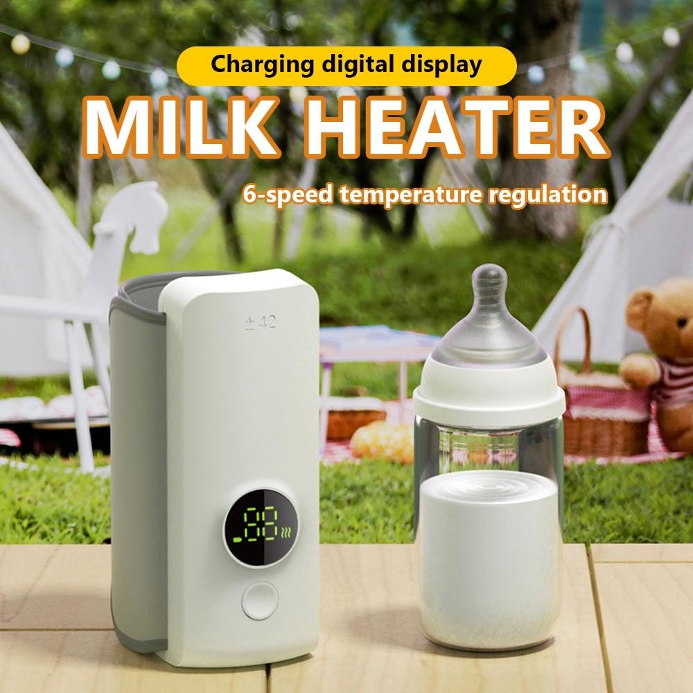 6-Speed Temperature Regulation Milk Heater Portable Infant Milk Bottle Warmer USB Charging Baby Nursing Milk Heating Device