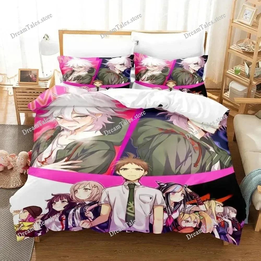 3D Printed Anime Danganronpa Bedding Set Boys Girls Twin Queen Size Duvet Cover Pillowcase Bed Kids Adult Home Textileextile741