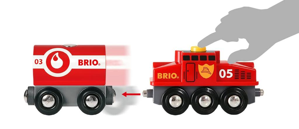 BRIO WORLD Rescue Team Set 36025 [44 Pieces] for Ages 3 and Up (Electric Train Toy with Wooden Tracks) Red, Green, Blue, and Yellow
