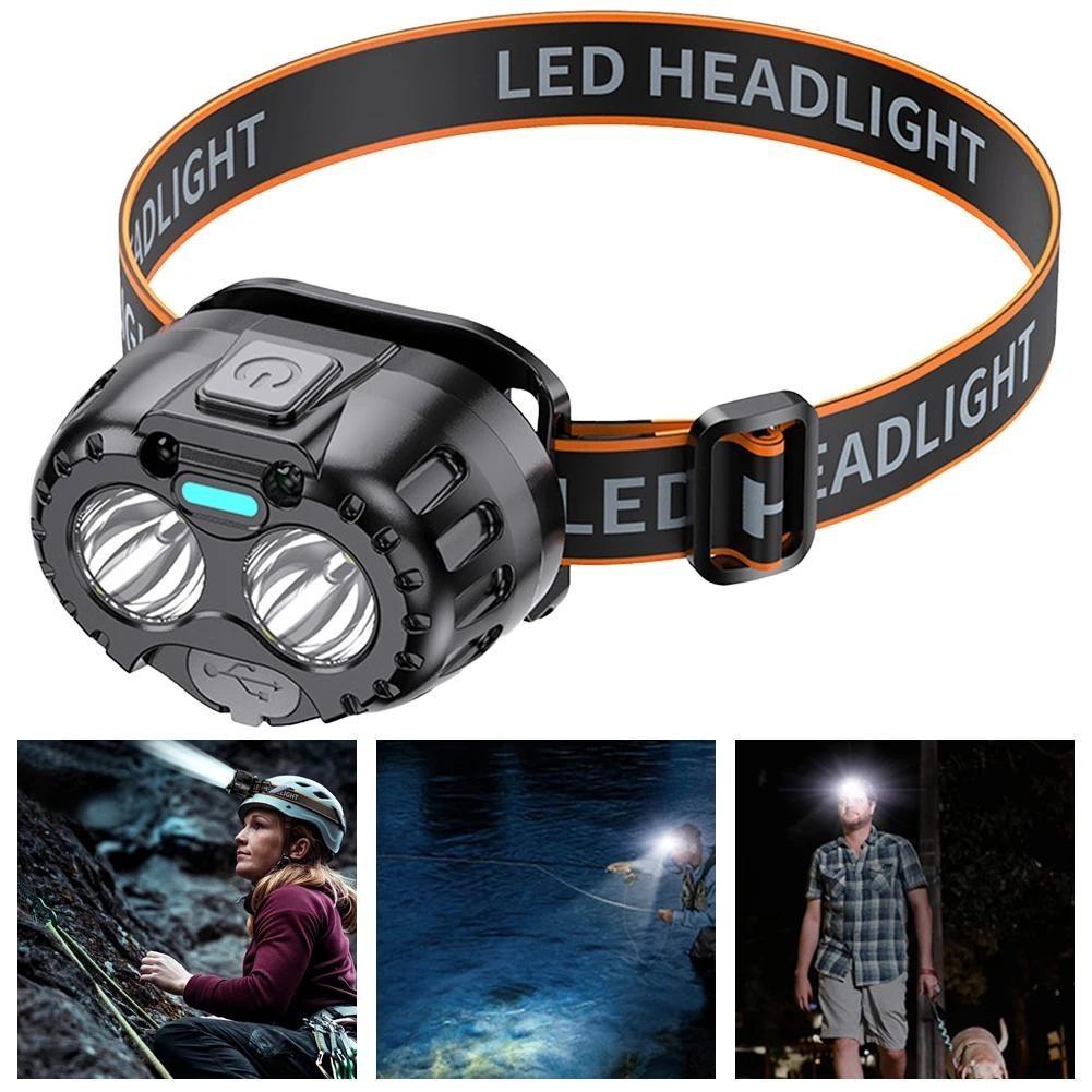 Draagbare Hoofdlamp IPX4 Waterdicht Noodhoofdlamp 250LM XPE Hoofdlamp 500mAh voor Buiten Vissen Kamperen Wandelen