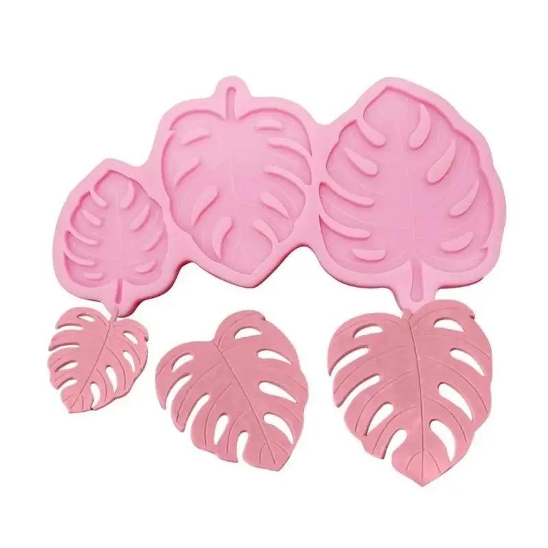 1 Pcs 3 Sizes Made Decorating Leaves Chocolate Candy Monstera Leaf Silicone Mold Fondant Cake Decoration Silicone Mold Hand