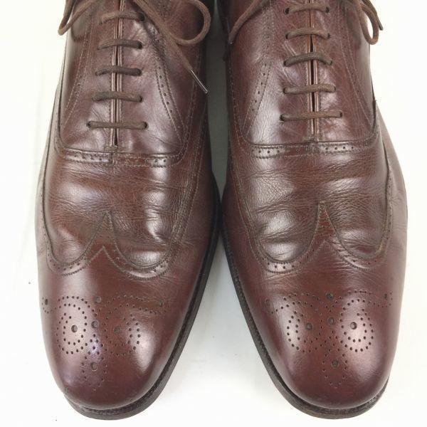 80er-90er Vintage Church's Three Cities Wingtip Businessschuhe Braun Größe 11B / 27,5-28,5cm Herren(GEBRAUCHT)